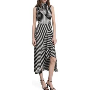 Mango MNG Dunia Striped asymmetrical sleeveless Dress